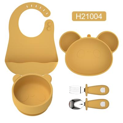 China BPA Free Funny Design Suction Kids Dining Baby Feeding Supplies Baby Feeding Sets 2022 Hot Selling Silicone Customized Package BPA Free for sale