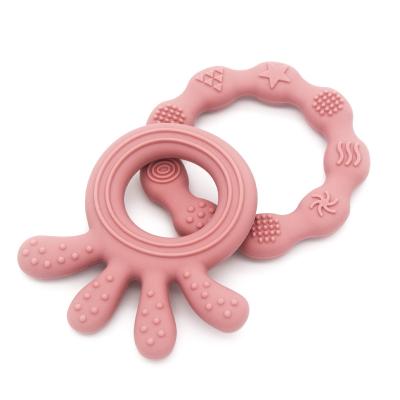 China Colorful Products DEM/ODM Logo Embossed Printing Soft Silicone Toy Silicone Baby Teether Factory Gifts Non-toxic Material Personality Models for sale