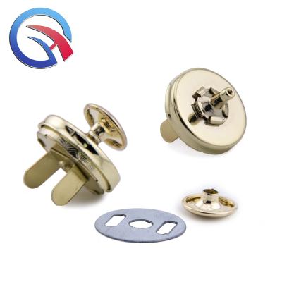 China QingHe 18x4mm Light Gold LEAD FREE Metal Snaps Button Round Fasteners Stud To Button Magnetic Button For Crafts, Purse And Handbag for sale