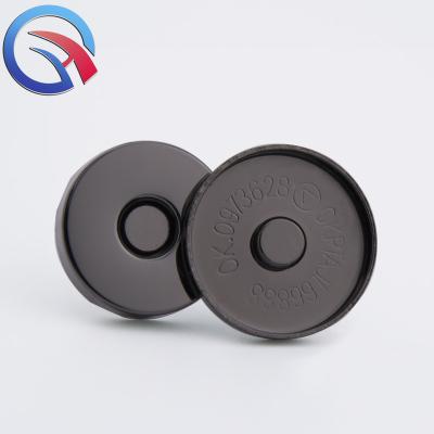 China QingHe 18x2mm Ultrathin Gunmetal Metal Magnetic Button Lead Free Hanging High Quality Covered Snap Button for Purses, Bags and Clothes for sale