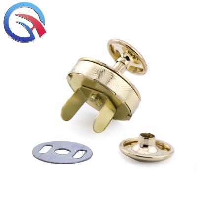 China QingHe High Quality LEAD FREE Gold 18mm Lightweight Fastener Clasp Metal Stud Button Magnetic Button for Crafts, Purse, Bags and Clothes for sale