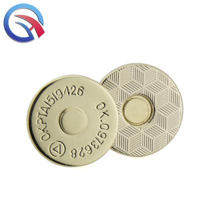 China QingHe LEAD FREE 18x4mm High Quality Silver Magnetic Button Metal Snaps Buttons Round Fasteners Buttons For Bags for sale