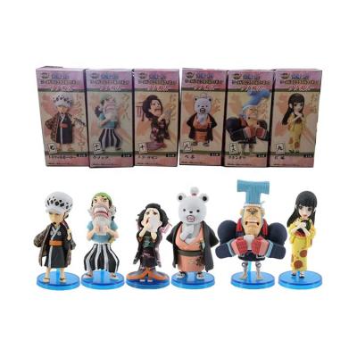 China Anime Doll Figure Luffy Zoro Nami Usopp Sanji Chopper Action Figure Model Toy One Piece 6pcs/set Cartoon Wonokuni Collectible Toys for sale