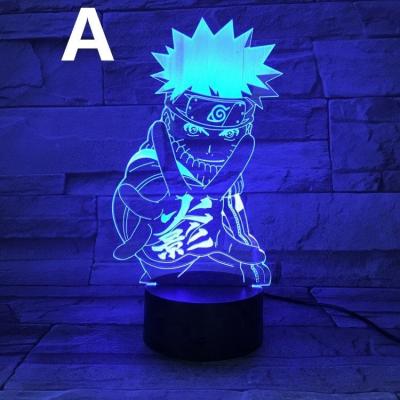 China Cartoon 11 Styles Bases 16 Colors Shippuuden Anime 3D Night Light KAKASHI Gaara Black Character With Remote Control for sale