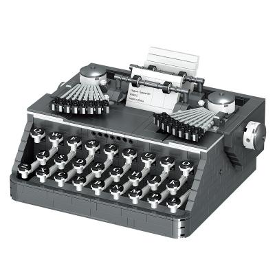 China Plastic Retro Typewriter Tough Nostalgic Building Toys Gift Building Blocks for sale