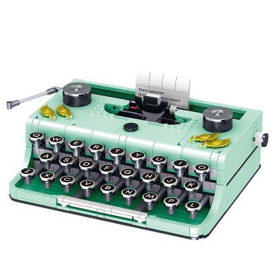 China Eco-friendly Simulation Material Retro Typewriter Tough Nostalgic Classic Toys Gift Building Building Blocks Building Blocks for sale