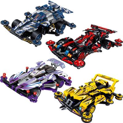 China Plastic Car Set Model Sports Car Four-wheel Drive Series Technology Children's Toy Packing Group Mechanical Boy Building Blocks for sale