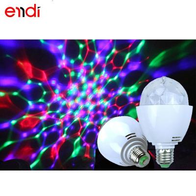 China Cheap Stage ENDI E27 RGB LED Crystal Magic Ball Light with Rainbow 360 Rotating Effect for Club Party Home Amusement Park Bulb for sale