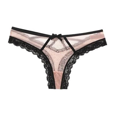 China QUICK-DRY Women's Underwear New Sexy Hollow-out Lace Pattern Thong Women's Pants for sale