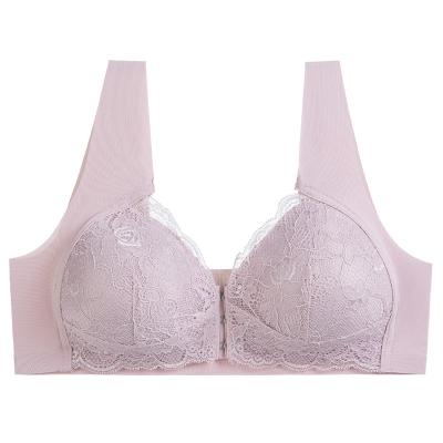 China Hot Sale Acrylic Without Ring Front Buckle Bra Strap Elastic Invisible Steel Plus Size Bra for sale