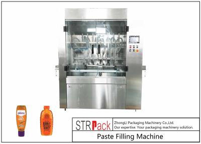 China PLC Control 8 Nozzles Paste Filling Machine , 400G Glass Jam Jar Filling Machine for sale