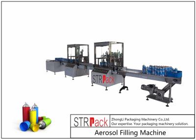 Chine ligne remplissante d'aérosol de 52mm-65mm avec la machine de remplissage de jet d'aérosol et le compte-gouttes automatique de boule à vendre