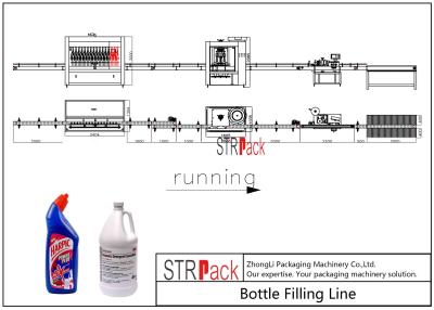 Cina Linea automatica capacità dell'imbottigliamento di 2000-5000 BPH per il liquido del pulitore della toilette in vendita