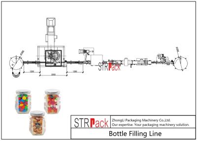 Chine Granule pesant la ligne de machine de remplissage de sucrerie avec la machine de cachetage de chapeau d'induction à vendre