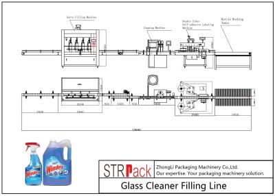 Китай Многофункциональная линия машины завалки мыла жидкости стеклянного уборщика автоматическая жидкостная заполняя продается