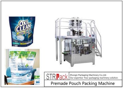 중국 송곳 충전물을 가진 회전하는 포장기가 주어진 자동적인 세제 분말 부대 서 있는 지퍼 주머니 판매용