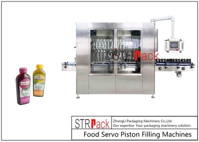 China Volledig Geautomatiseerd Fruit 1-5L en Plantaardig Juice Bottles Piston Filling Machine met Volumetrische Zuigervuller Te koop