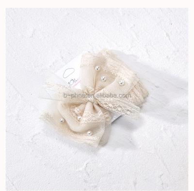 China Hair Accessories Hair Clips Mesh Sequins Ball Net Yard Hairpin Pearl Bowknot Fluffy Hair Clips Cute Metal Korean Barrettes Hair Bow for sale