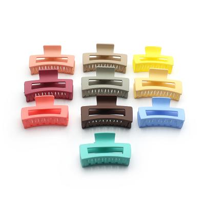 China Fashion High End Women Candy Color Hair Claw Hollow Out Plastic Resin Hair Claw Clips Hair Accessories for sale