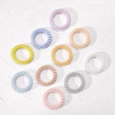 China Fashionable Macarone Color Elastic Hair Band Telephone Line Wire Hair Elastic Band for sale