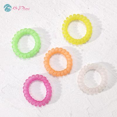 China Wholesale Multi Matte Spiral Ties Solid Color Solid Color Cute Hair Decoration Women Plastic Hair Ties For Girls for sale