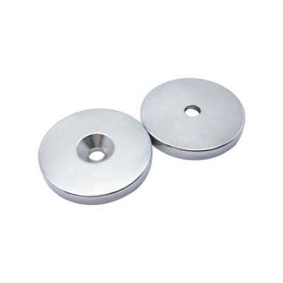 China Industrial Magnet N35 N52 NdFeB Strong Magnet Neodymium Ring Permanent Round Magnet With Countersunk for sale