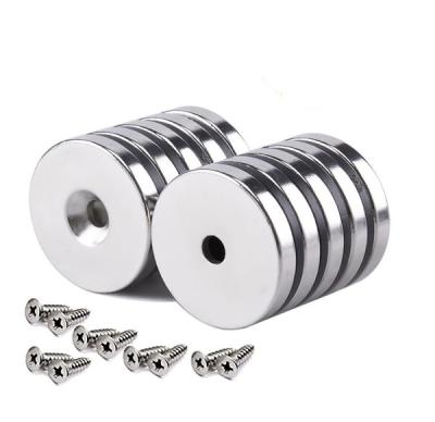 China Wholesale Round Industrial Magnet Factory Head Small Neodymium Countersunk Magnet With Hole For Applications Industrial Disc Countersunk Magnet for sale