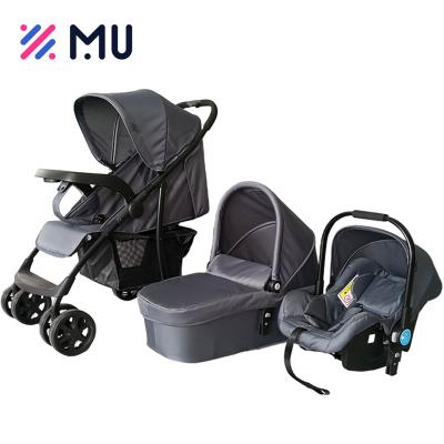 China hot selling 300D oxford fabric 3 in 1 adjustable baby stroller with removable dining tray for sale