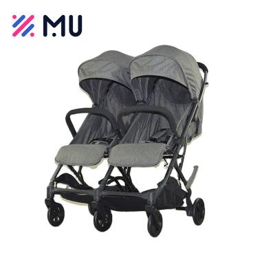 China 300D Mix Fabric Aluminum One-Hand Folding 0-3 Years Ultra Light Small Foldable Baby Stroller For Twins for sale