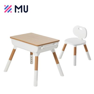 China EUROPEAN Easy Cleaning Wooden Kids Study Table And Chair Sets For 1-10 Years Old for sale