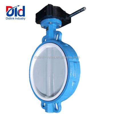 China General Stem Ss410 Catalog Aluminum Nylon Disc Wafer Type 8 Inch Butterfly Valve Gear Operated for sale