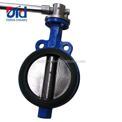 China General Cast Iron Wafer Type Seat Ring With Tamper Switch Pipe Handle Control Cement Demco Ebro Butterfly Valve for sale