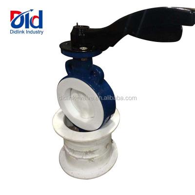 China Manufacturer General Seat Wafer Dimension Installation Ptfe 1 Inch 10 12 2 3 Resilient 3d 4 Butterfly Valve for sale