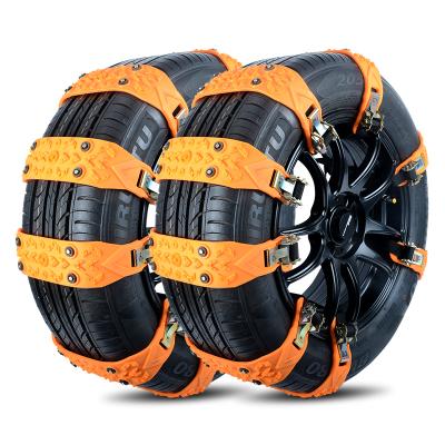 China Self Climbing Locking Emergency Anti Slip Snow Tire Chains Zip Link Pull For Car Manufacturers Wholesale Nylon Yellow Universal Color for sale