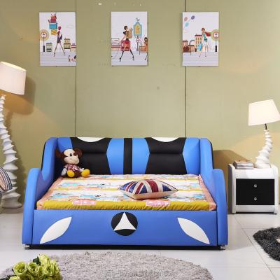 China Comfortable Cartoon Bed Kids Furniture Soft Car Bed Blue Bedroom Y11 for sale