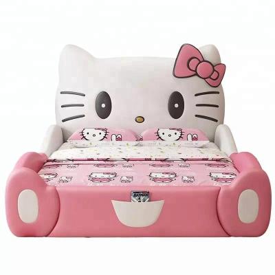 China Hello Kitty Cozy Girl's Bedroom Children's Furniture Kids Bed Cartoon Bed Y36 for sale