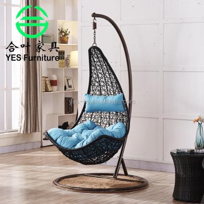 China Super Comfortable Small Footprint Swing Chair Rattan Cheap Hanging Chair Leisure Furniture D018A for sale