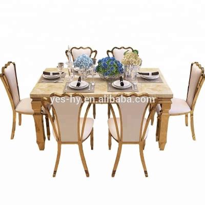 China Modern Furniture Square Table Stainless Steel Dining Table With Chairs D10 for sale