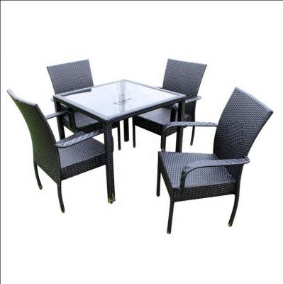 China Modern five-piece garden rattan chair set, high-grade outdoor dining table and oval dining chair Z562 for sale