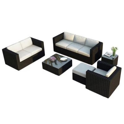 China Waterproof PE Rattan Garden Sofa With Center Table 7 Seater S314 for sale