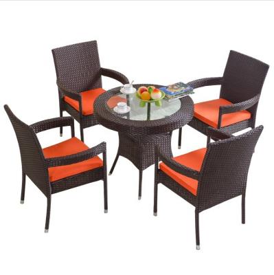 China Modern Outdoor Furniture Rattan Chair Nordic Rattan Garden Chair 5 Piece Set Balcony Table Chair Leisure Modern Creative Furniture Z362 for sale