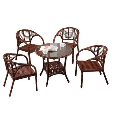 China Modern Outdoor Furniture Rattan Chair Nordic Rattan Garden Chair 5 Piece Set Balcony Table Chair Leisure Modern Creative Furniture Z365 for sale