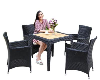 China Modern Outdoor Rattan Chair 5 Piece Set Courtyard Leisure Tea Table Rattan Woven Chair Z383 for sale