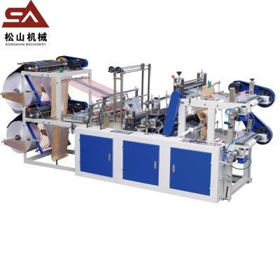 China New Easy Operation Plastic Bag Roll On Bag Making Machine Double Lines Hotel Professional Design Double Lines With CE Low Price for sale