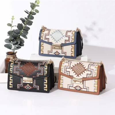 China Women 2021 Luxury Cartera Leather Tote Underarm Crossbody Handbags For Affordable Dama Bolsas Cowhide Head Case Embroidery Embroidery for sale