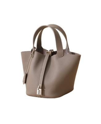 China High Quality Customization First Layer Cowhide Basket Shape Bucket Shape Woman Bag Leather Bucket Bags for sale