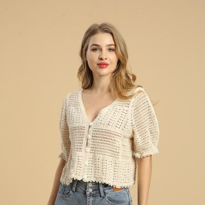 China Viable ladies crochet mesh fishnet tops shirt mesh top crop women apparel see regata camisolas nets shirt vuori bra for sale