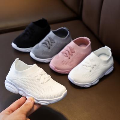 China KSA017 Autumn New fashion trend knitted Korean soft unique injection molding baby shoes breathable style children girls kids school shoes for sale