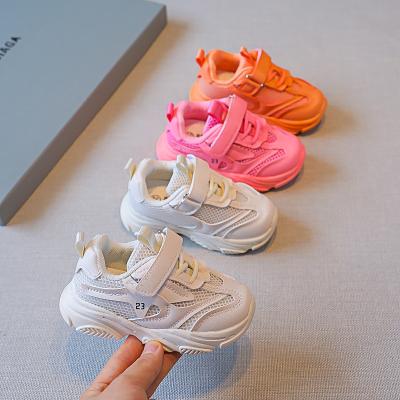 China Fashion Trend KSA047 High Quality Toddler Shoes Autumn New Korean 2021 Style Boys Mesh Lightweight Sneakers Kids Girl Shoes For Baby for sale