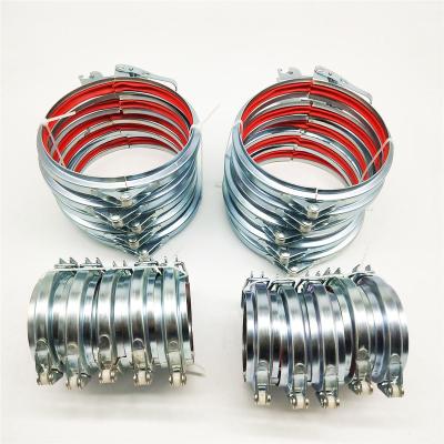 China Construction Area Pipe Clamps Galvanized Stainless Steel Pipe Clamp With Screw Netting Connecting Fasteners Driven Collar for sale